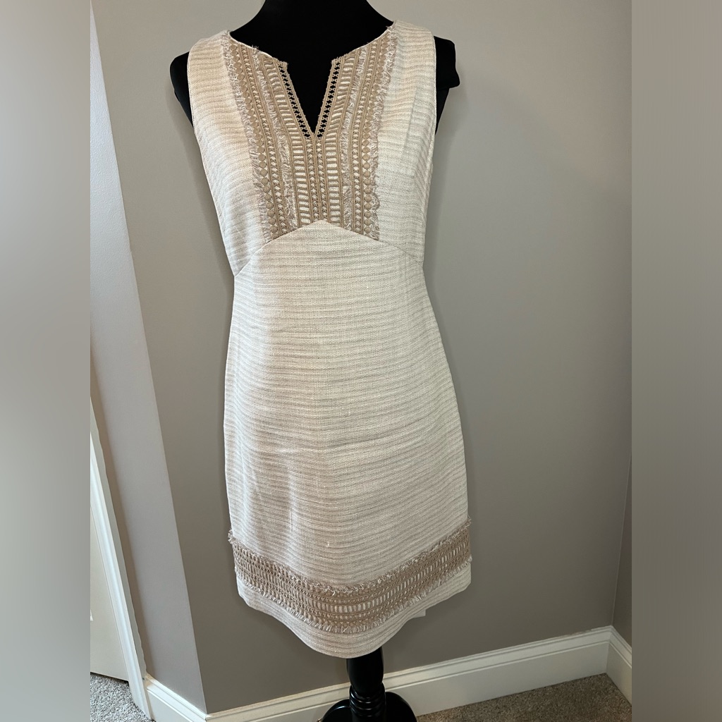 Whbm Tan Linen Dress - Gorgeous! Size 6